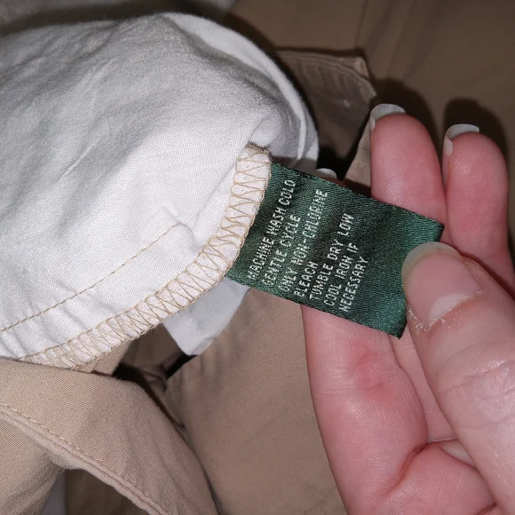 Lauren Ralph Lauren Women 18W Khaki Pants Stretch Cotton Wide Leg Chino Cropped - Picture 6 of 11